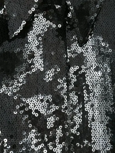 Alberta Ferretti Sequin Embellished Long Sleeve Top In Black
