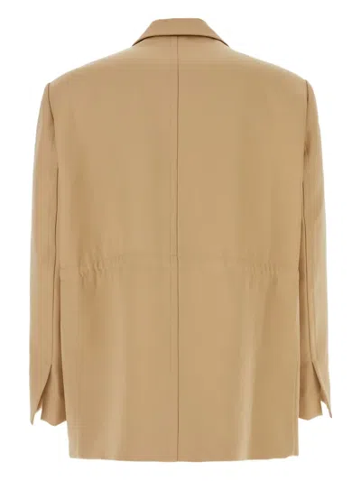 We11 Done Jacket Featuring Notch Lapels And Pockets In Neutrals