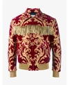 SAINT LAURENT Cotton Silk-Blend Fringed Brocade Jacket