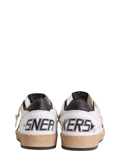 Golden Goose Women's Ball Star Sneakers In White Nappa Leather With Black Leather Star And Heel Tab In White
