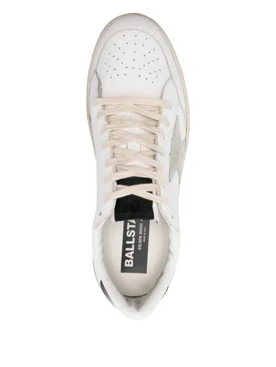 Golden Goose Ballstar 2 Leather Upper And Spur Suede Star Shiny Leather Heel Shoes In White