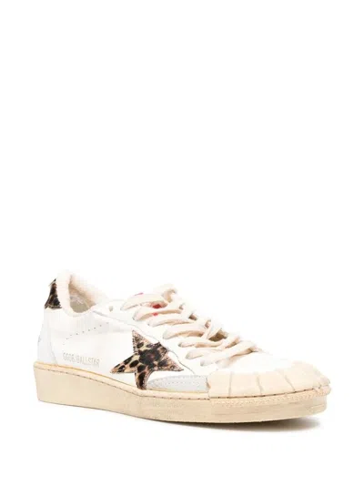 Golden Goose Ball Star Sneakers Leopard Print In Beige