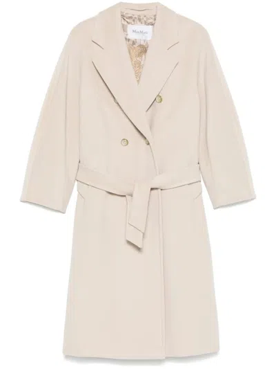 Max Mara Wool Double-breasted Coat In Beige