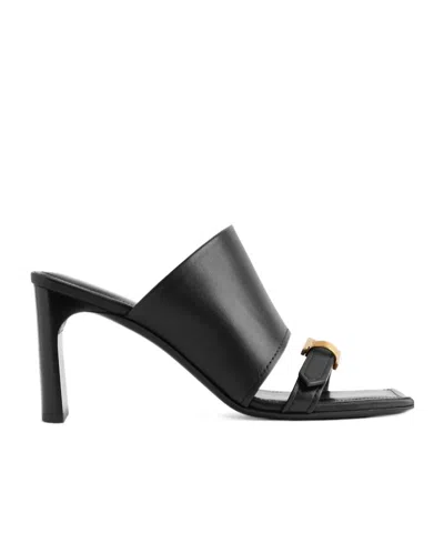 Balenciaga Bel Air Leather Sandals In Black
