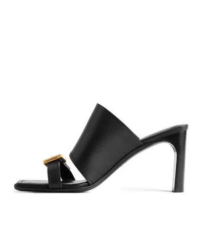 Balenciaga Bel Air Leather Sandals In Black