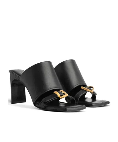 Balenciaga Bel Air Leather Sandals In Black