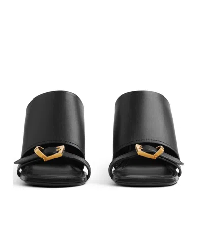 Balenciaga Bel Air Leather Sandals In Black