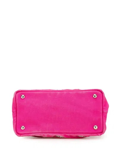 Pre-owned Prada 2013-2024 Small Canvas Canapa Grommet Satchel In Pink
