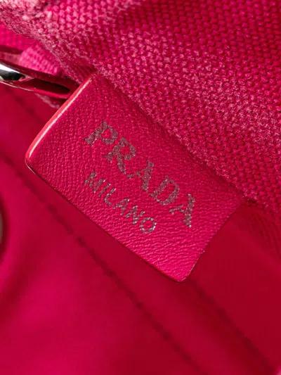 Pre-owned Prada 2013-2024 Small Canvas Canapa Grommet Satchel In Pink