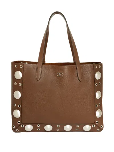 Valentino Garavani Nellcote Tote Bag In Brown