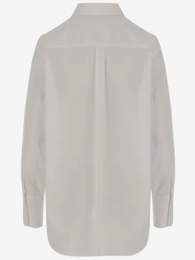 Aspesi Structured Cotton Poplin Shirt With Curved Hem