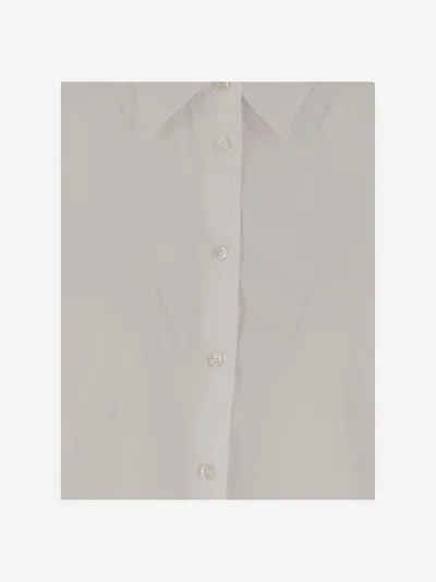 Aspesi Structured Cotton Poplin Shirt With Curved Hem