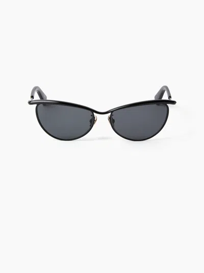 Nina Ricci Upside-down Cat-eye Sunglasses Tu In Black