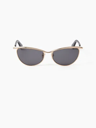 Nina Ricci Upside-down Cat-eye Sunglasses Tu In Gold
