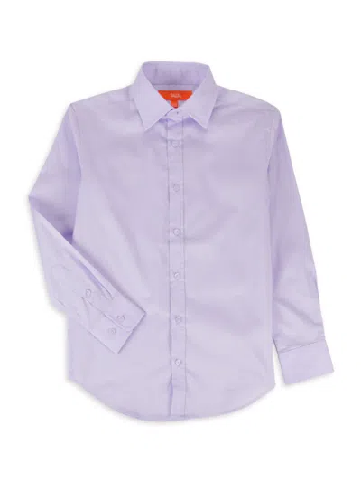 Tallia Boy's Solid Cotton Blend Shirt In Lavender