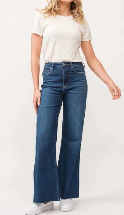 Dear John Denim High Rise Fiona Wide Leg Jeans In Violet Blue In Multi