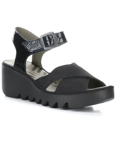 Fly London Bace Platform Wedge Sandal In Black
