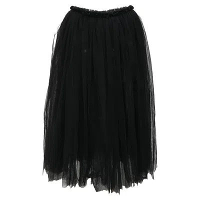 Black Comme Des Garçons Tulle Midi Skirt In Black Polyester In Black