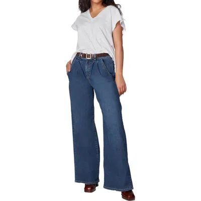 Lola Milan Womens Pocket Denim Wide Leg Jeans In Blue