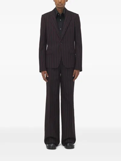 Alexander Mcqueen Shadow Stripe Blazer In Black