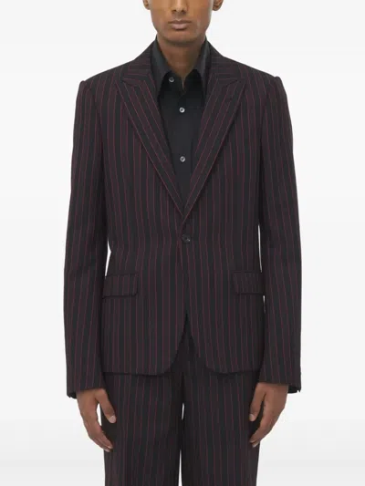 Alexander Mcqueen Shadow Stripe Blazer In Black