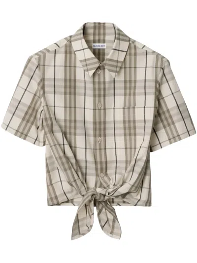 Burberry Camicia In Popeline Ricamato  Donna In Neutrals