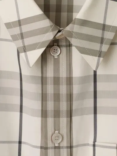 Burberry Camicia In Popeline Ricamato  Donna In Neutrals