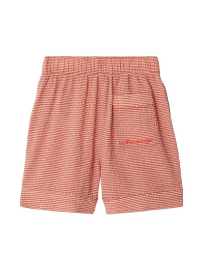 Burberry Gingham-pattern Shorts In Orange
