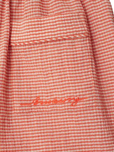 Burberry Gingham-pattern Shorts In Orange