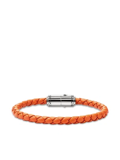 John Hardy Braided Leather Bracelet In Sterling Silver