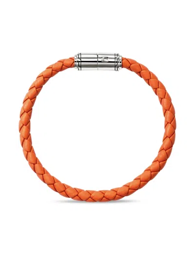 John Hardy Braided Leather Bracelet In Sterling Silver