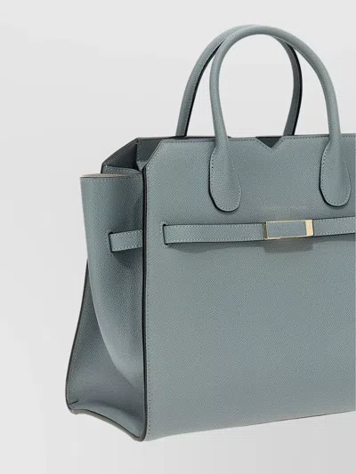 Valextra Medium Structured Handbag Metal Hardware In Gray