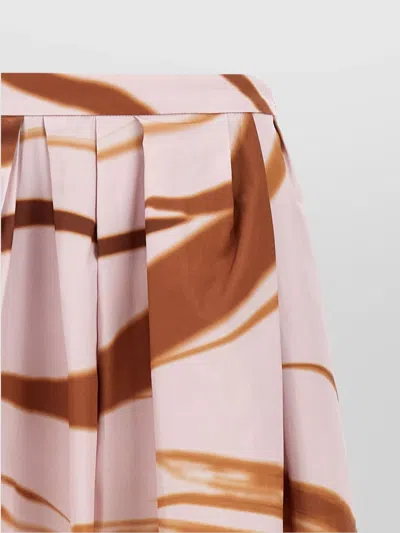 Dries Van Noten High Waist Pleated Midi Skirt With Abstract Print