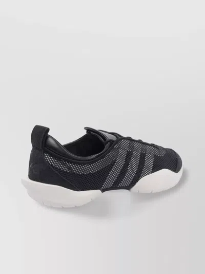 Y-3 Low Top Mesh Upper Rubber Sole Sneakers In Black