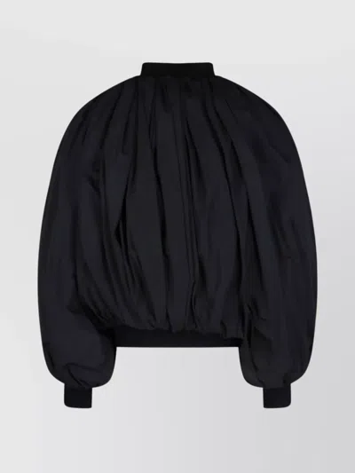 Balenciaga Draped Bomber In Technical Micro Faille