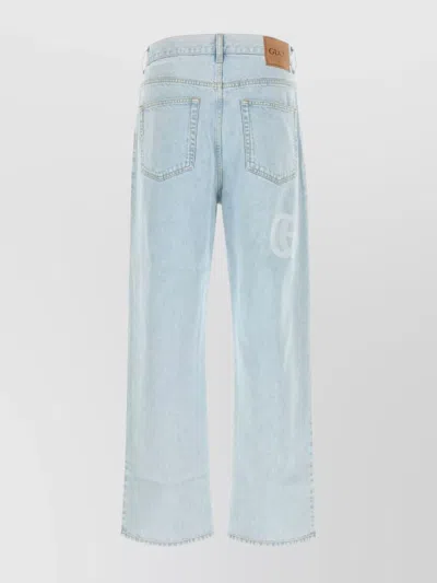 Gucci Button Fly Jeans In Blue