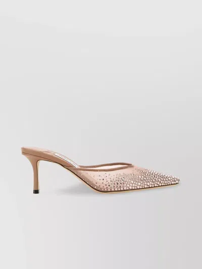 Jimmy Choo Embellished Leather Sandals With Pointed Toe