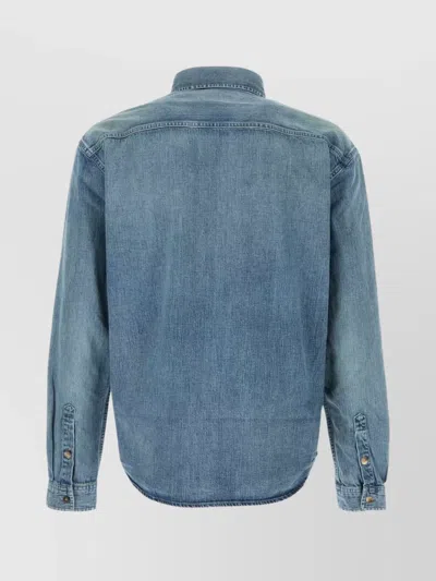 Saint Laurent Cassandre' Blue Cotton Shirt