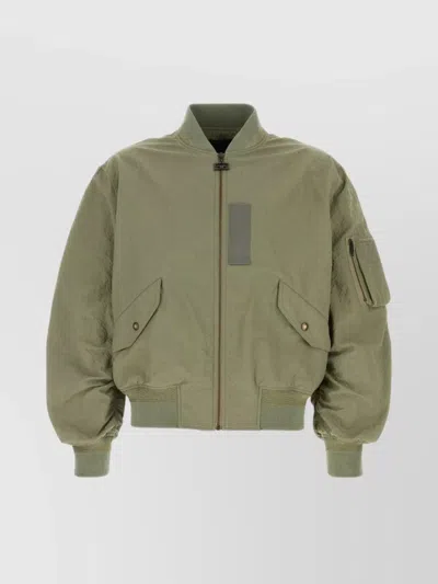 Givenchy Men's Nylon Bomber Jacket In Green