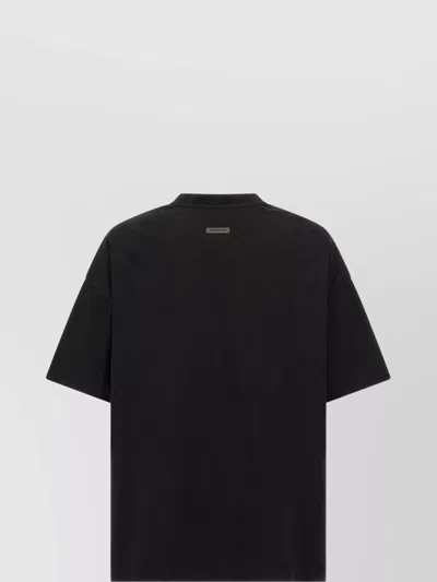 Fear Of God 'eternal' Black Crewneck T-shirt With Tonal Embroidery On The Front And Logo Patch On The Rear