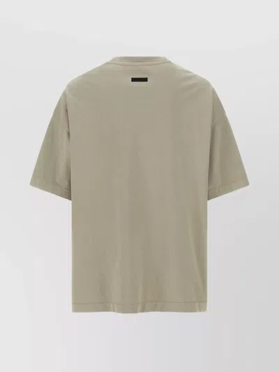Fear Of God Grey T-shirt With Eternal Print On The Front And Logo Patch On The Back