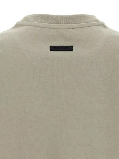 Fear Of God Grey T-shirt With Eternal Print On The Front And Logo Patch On The Back
