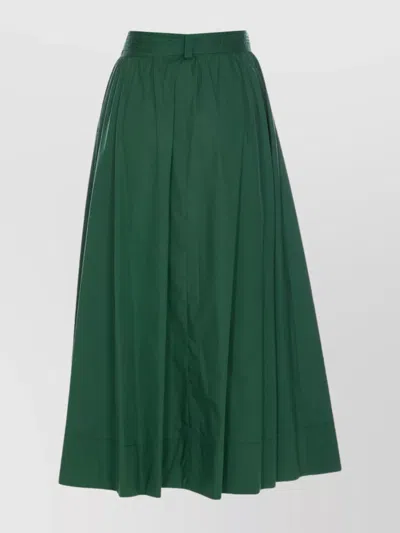 Liu •jo Liu Jo High-waisted Flared Midi Skirt With Button Closure In Green