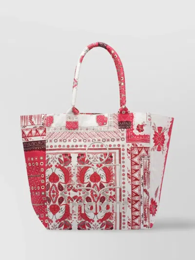 Isabel Marant Floral Print Dual Handles Tote Bag In Red