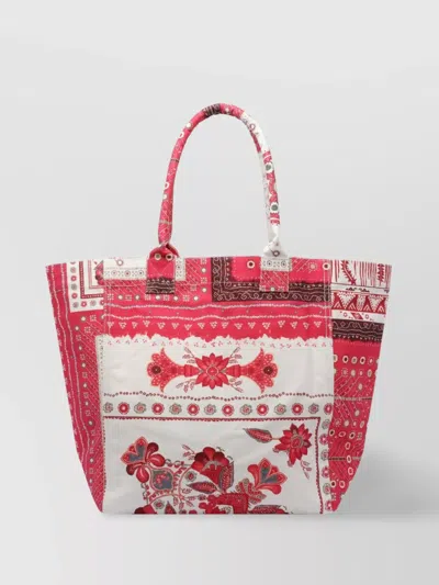 Isabel Marant Floral Print Dual Handles Tote Bag In Red
