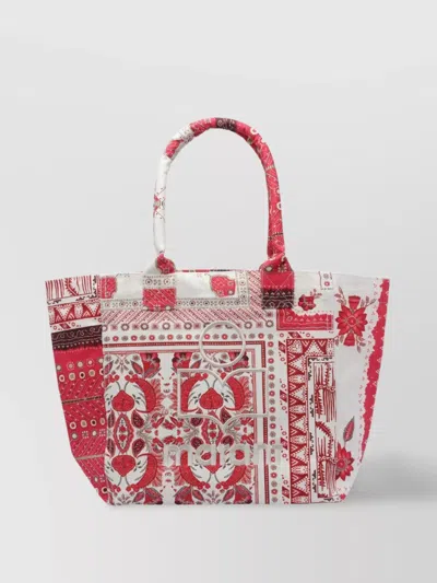 Isabel Marant Floral Print Dual Handles Tote Bag In Red