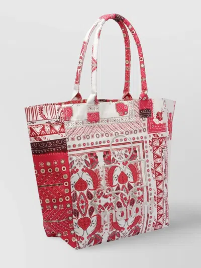 Isabel Marant Floral Print Dual Handles Tote Bag In Red