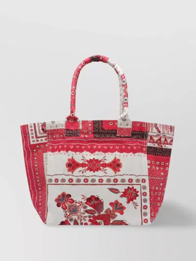 Isabel Marant Floral Print Dual Handles Tote Bag In Red