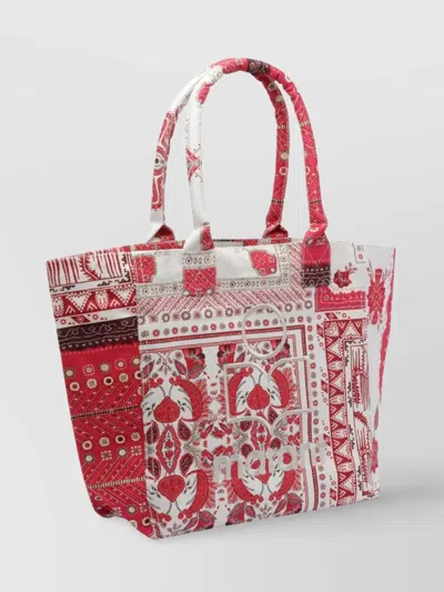 Isabel Marant Floral Print Dual Handles Tote Bag In Red
