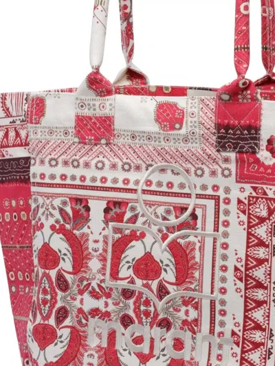 Isabel Marant Floral Print Dual Handles Tote Bag In Red